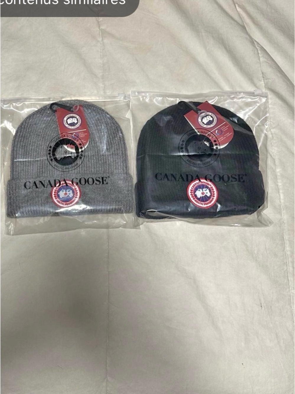 Canada Goose Rib Knit Beanie Duo - Gray & Black
